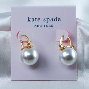 Kate Spade Classic Shine on Gold Pearl Drop Earrings (NEW)